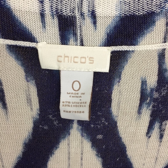 SALE
 Chico’s Size 0 Small Blue White Flowy CardiganF45 - Picture 3 of 6